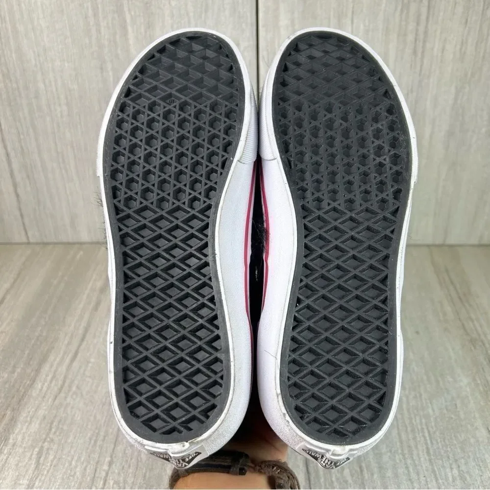 New Vans Slip On Fuzzy Monster Faux Fur Black Pink Shoes Youth Kids Size 5 - Picture 8 of 11